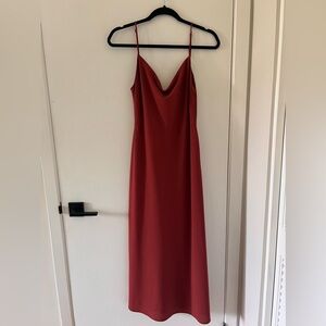Park& Fifth Terracota crepe cowl-neck dress. Worn once. Size med. no alterations